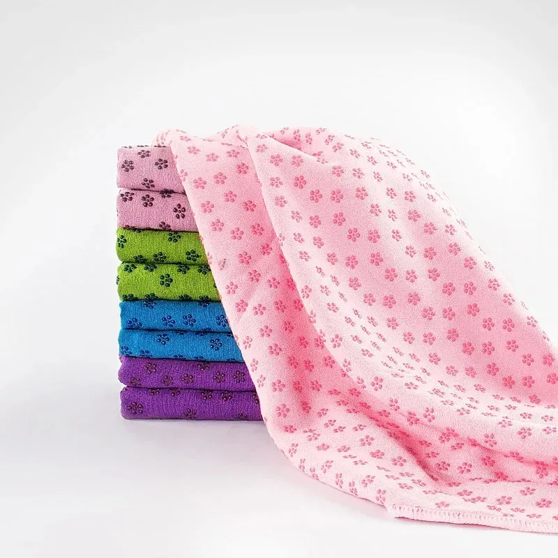 Thickened Thin Yoga Mat Towel Anti-slip Particles Sweat Absorbent Factory Direct Carpet Yoga Supplies Towel Rug