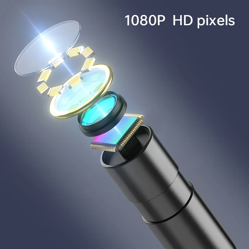 Industrial Endoscope Camera 4.3inch IPS Screen 8mm HD1080P IP67 Waterproof 8 LED Light Inspection Borescope for Pipe Car Repair 2