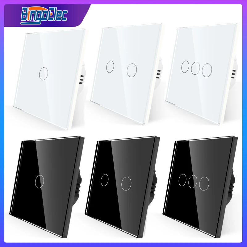 BingoelecEUTouchSwitchPowerLedPanelWallLampLight123Gang