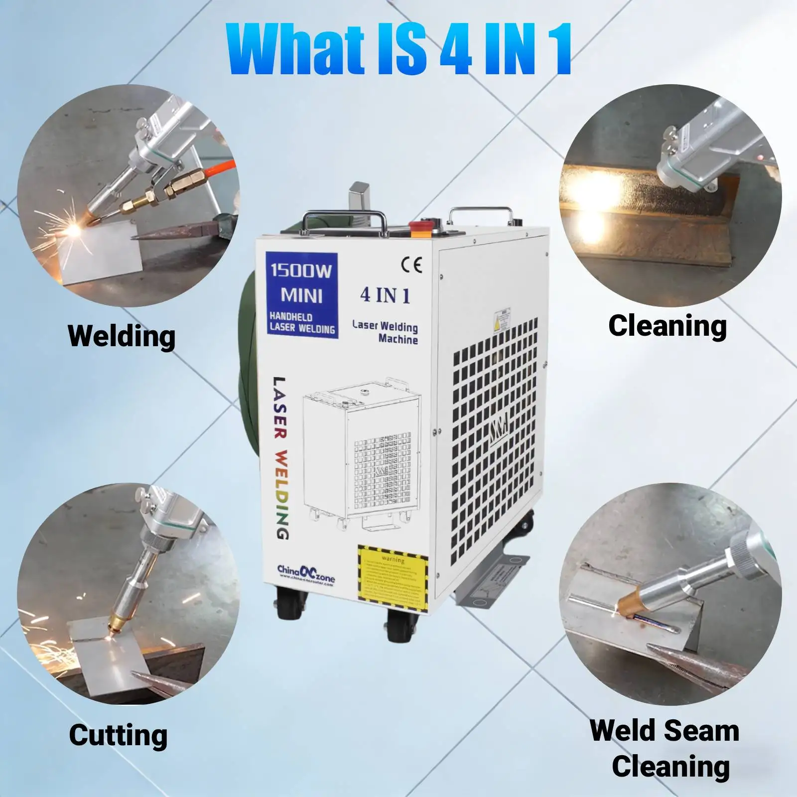 BWT 4 IN 1 1500W Fiber Laser Welding Cutting Cleaning Machine Upgrade SUP 28T Handheld Laser Welder Double Wire Feeder for Metal