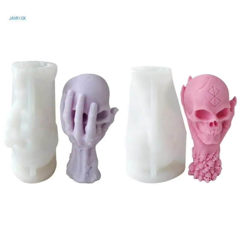 Halloween Silicone Mold Candle Making Moulds Soap Mould Skull Shaped Crafts Molds Silicone Material for DIY Candle Soap flower shaped mold silicone molds tulips soap mould 517f