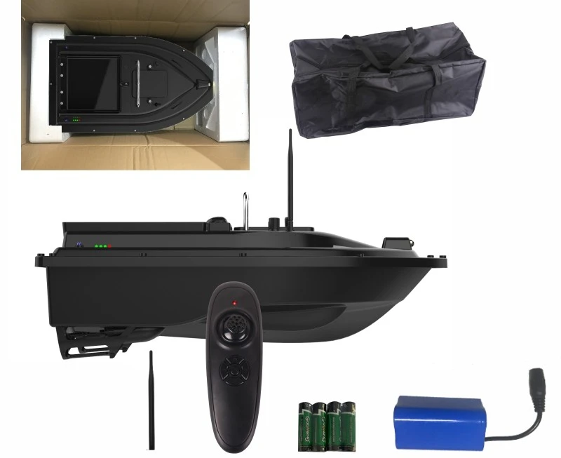 Factory Big Hopper Heavy Carry 500m Trawl 2.4G Two Motors Electric Bait Boat Motor Plastic Boats Small Fishing