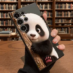 Adorable Panda Cub Tree Hideaway Phone Case - Soft TPU Protection Cover - Galaxy S23 Ultra (Black DQMYZMBCZ)