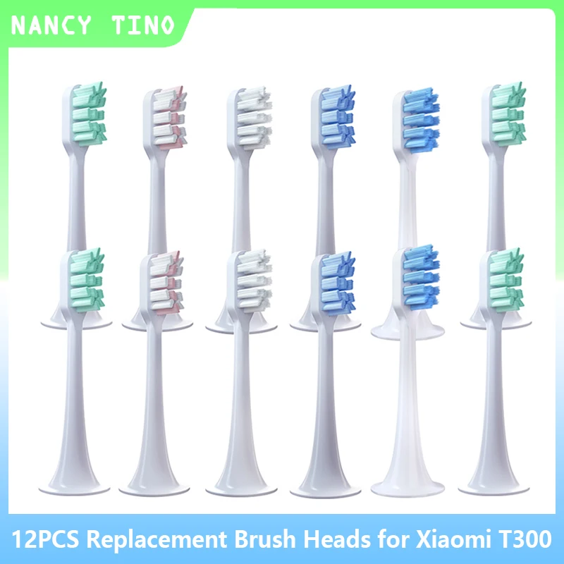 

12PCS Vacuum Sealed Packed Replacement Brush Heads for Xiaomi Mijia T300/T500/T700 Soft Sonic Electric Toothbrush DuPont Nozzles