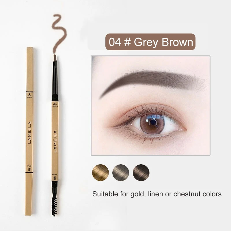 Waterproof Matte Eyebrow Pencil With Brush Long Lasting Tint_voghion.com