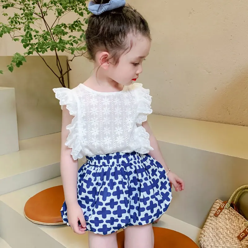 Girls Shorts Summer Flower Bud Pants for Kids High Waist Children's Pumpkin Pants Toddler Bloomers Ruffle Shorts