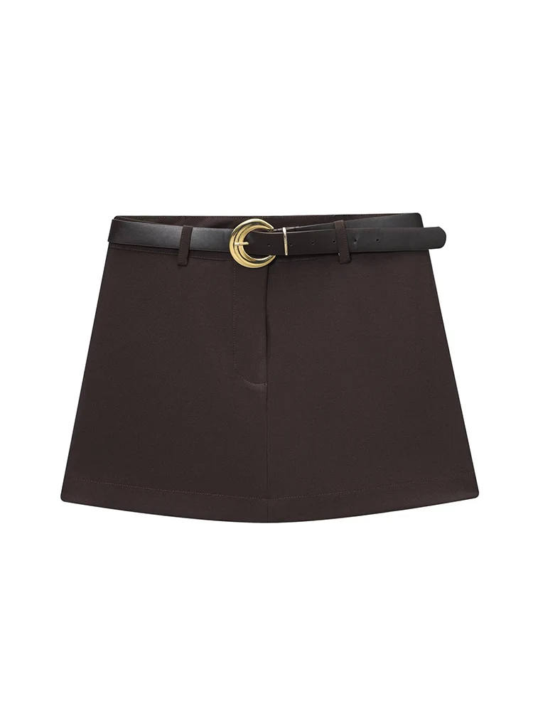  Elegant Skirts Shorts Set For Women's 2 Pieces Outfit 2025 New Double Breasted Blazer Coat Mini Belt Shorts Fashion Office Set