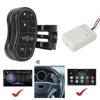 Controller universale per volante per auto Pulsante di controllo dello sterzo Navigazione per auto DVD Telecomando wireless applicabile