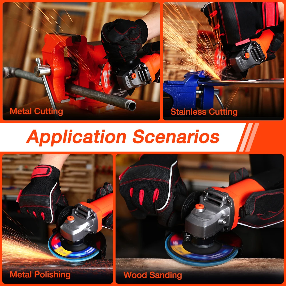ValueMax 750W Electric Angle Grinder 125mm 220V Corded Grinding Machine Grinding Polishing and Cutting Machine Repair Power Tool