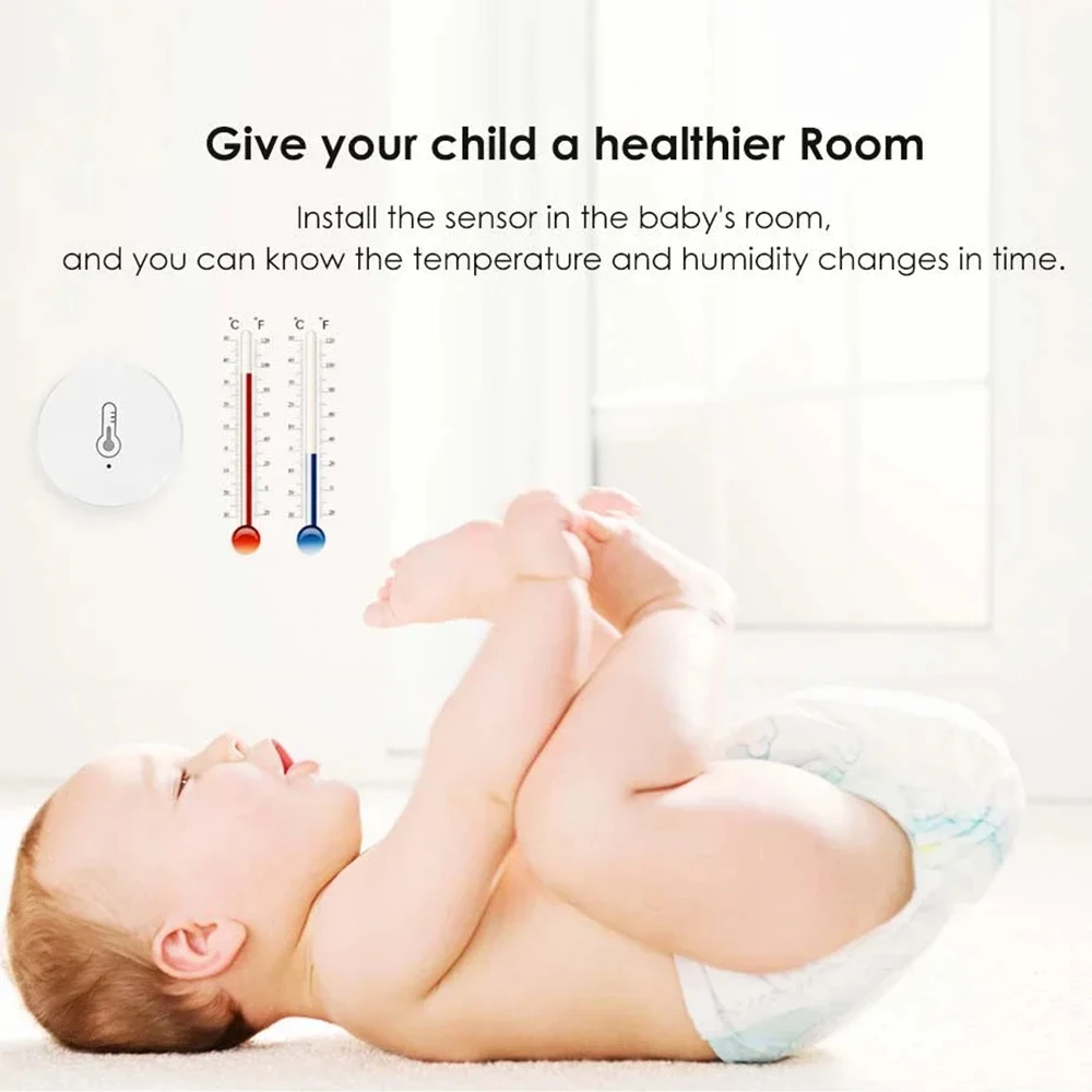Tuya Zigbee 3.0 Temperature Humidity Sensor Remote Monitor By Smart Life App Battery Powered Works With 2mqtt Alexa Google Home temperature humidity sensor
