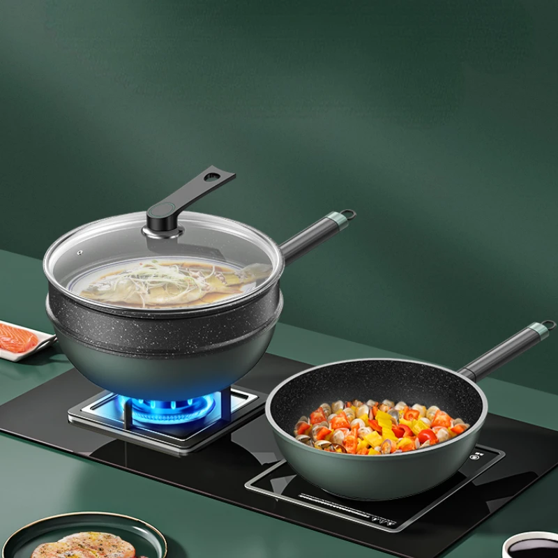 

Frying Pan Wok Non Stick Household Induction Cooker Gas Stove Cooking Pot Iron Wok Chino Kitchen panela antiaderente Cookware