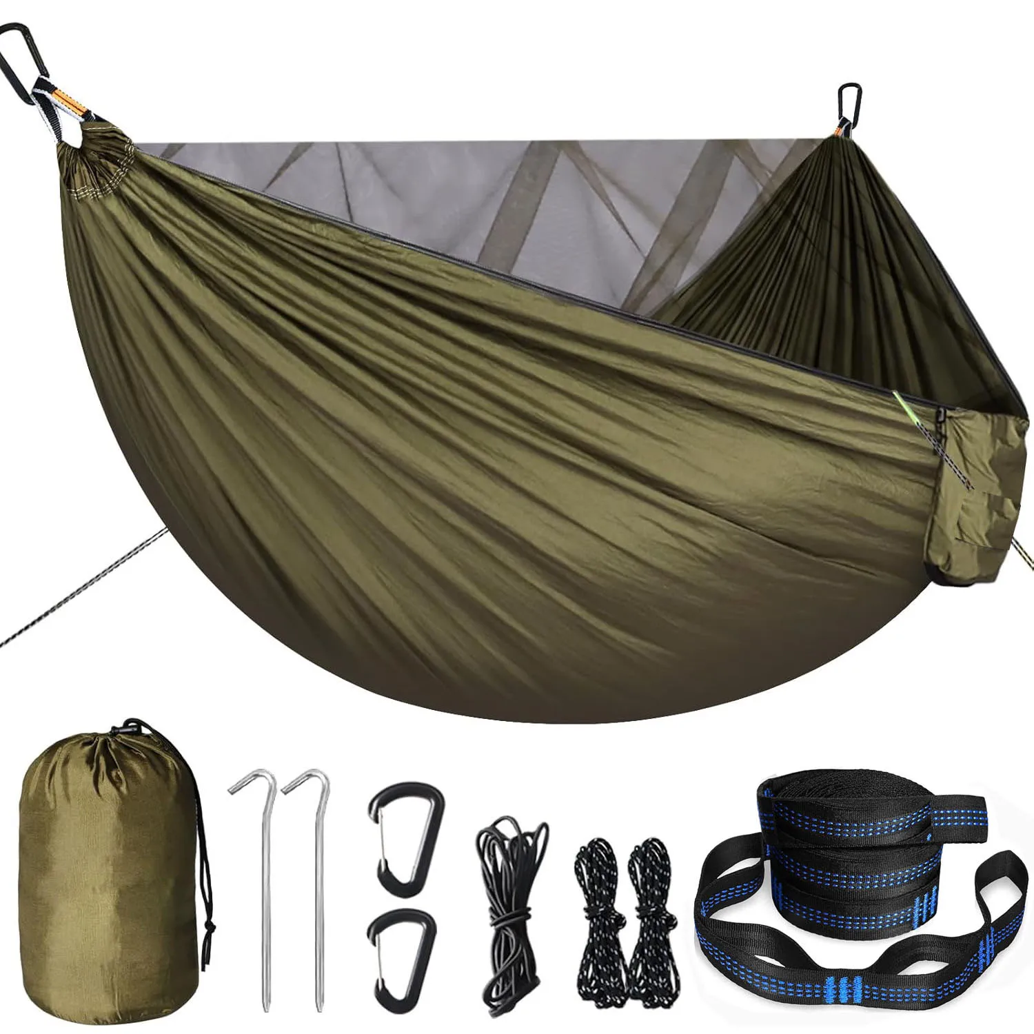 Pop-up Portable Camping Hammock mosquito net Lightweight Hanging Mosquito Net Hammocks Tree Straps Swing Backpack Backyard