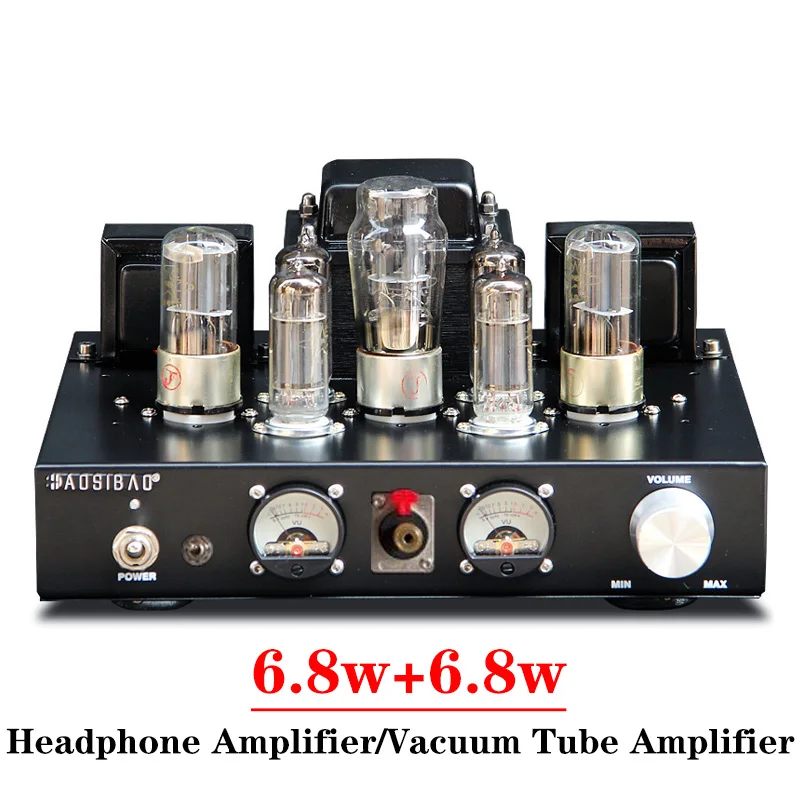 

6.8w*2 6p1 Vacuum Tube Amplifier Headphone Amplifier High Power Low Noise Vu Meter Sound Warm Sweet Class A Amplifier Audio