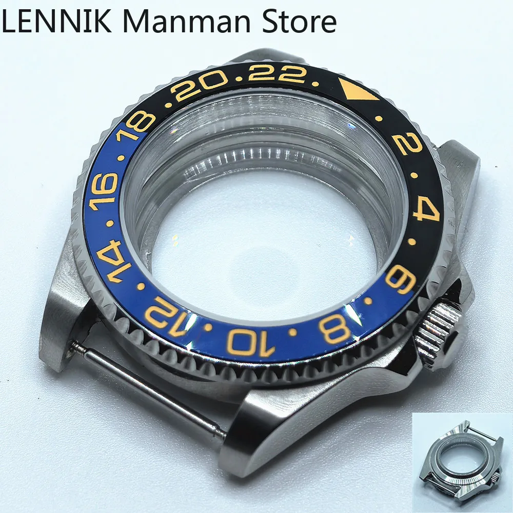 40mm Black PVD Watch Case with Transparent Back Glass