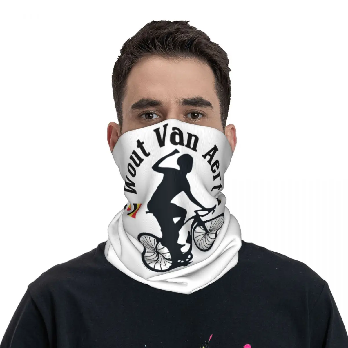 Wout Van Aert Belgium Flag Mask Scarf Merch Neck Gaiter Bandana