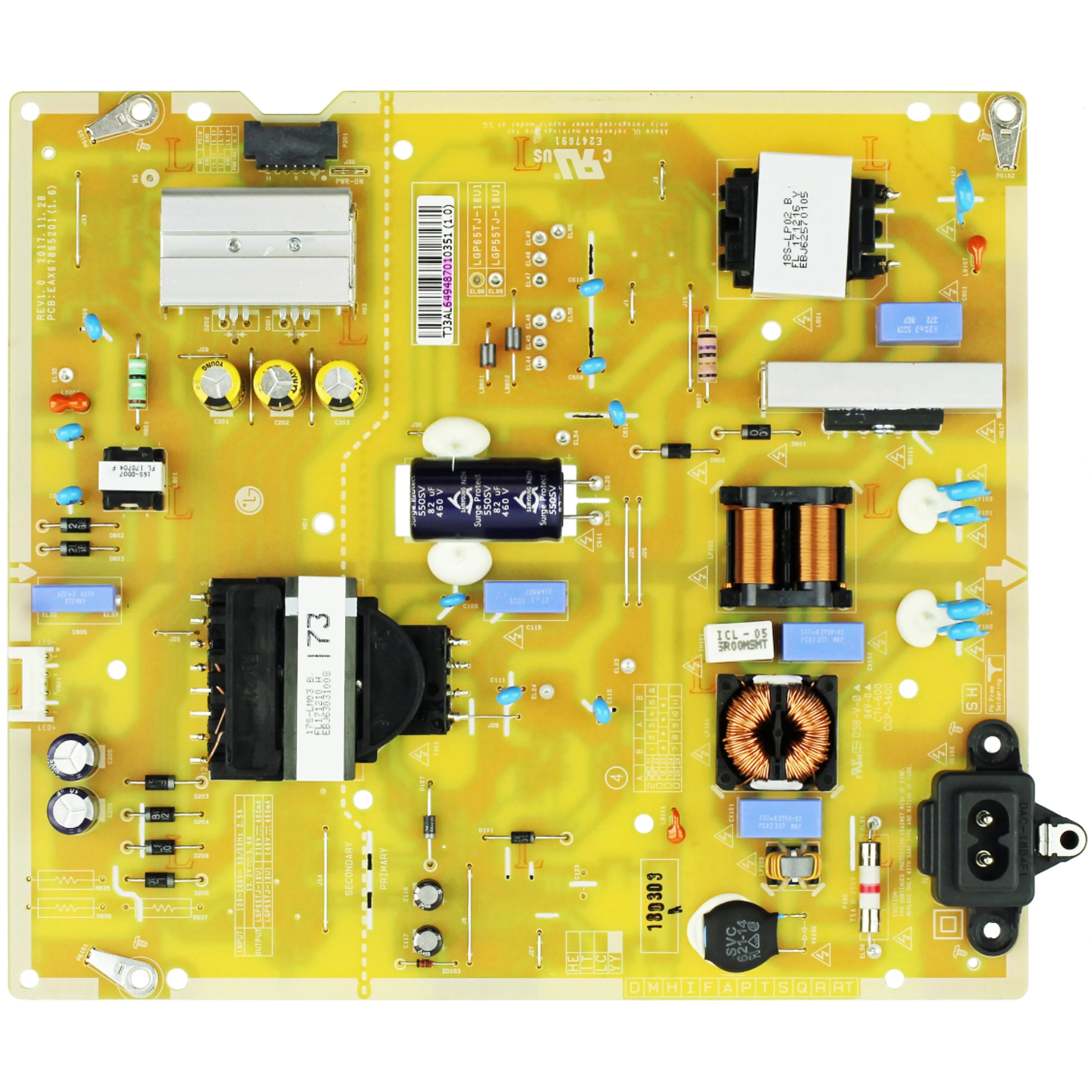 

Power Supply Board EAY64948701 EAX67865201(1.6) LGP555TJ-18U1 for 55UK6090PUA 55UK6300PUE 55UM6910PUC 55UM6950DUB 55UN6950ZUA TV