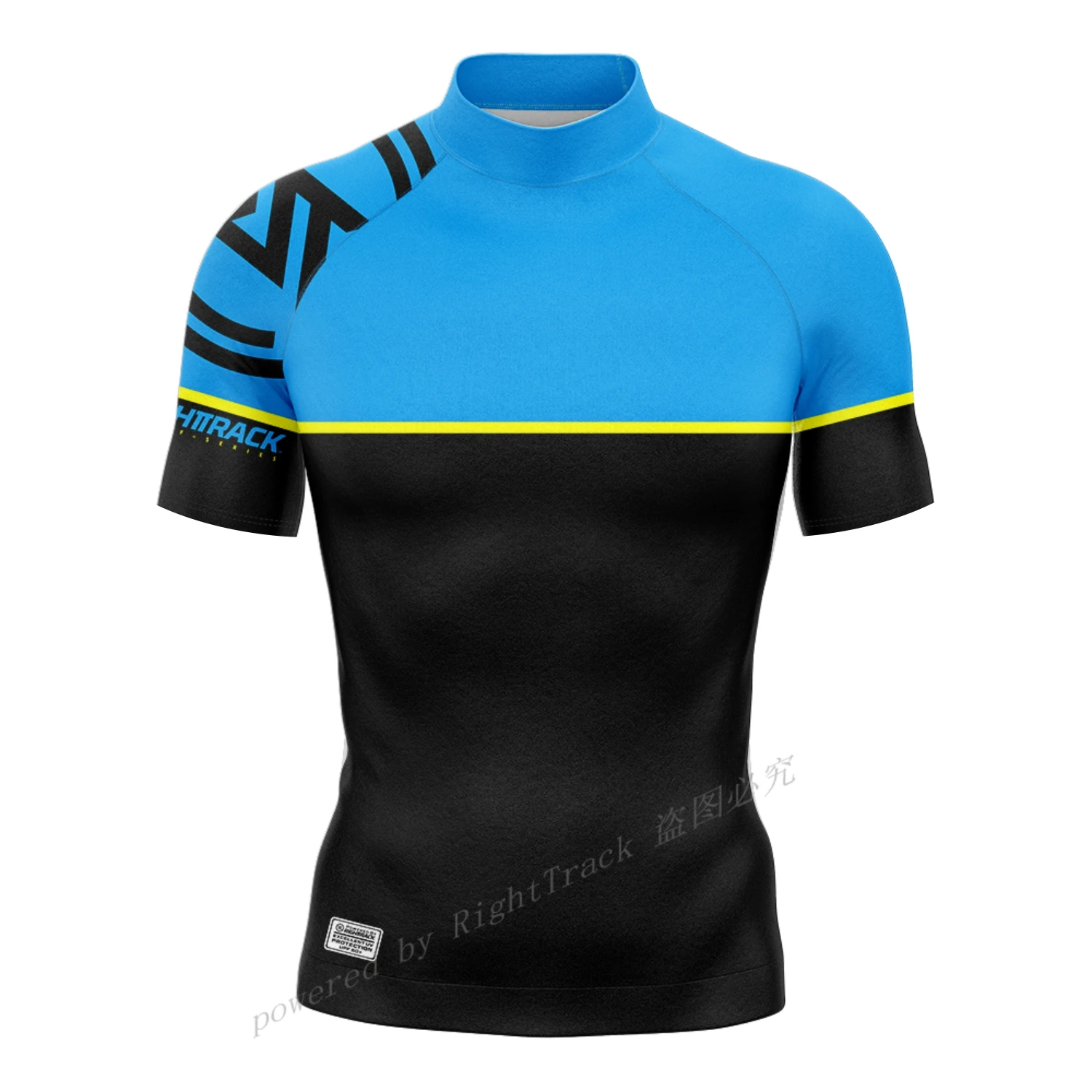 Hot men's sports shirt short sleeve surfing shirt Champion Lycra Rashguard RIGHTTRACK for surf sportswear beach UV swimwear UPF50+ clothes