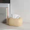 Creative Round Corner Tissue Box Coffee Table Desk Decoration Minimalism Ceramic Tissue Box Bedside Table Paper Towel Case 2