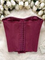 SINGREINY American Style Strapless Sexy Tank Tops Female Tie Bodycon Tank Tops Women Short Sleeveless Streetwear Tank Tops - Image 6