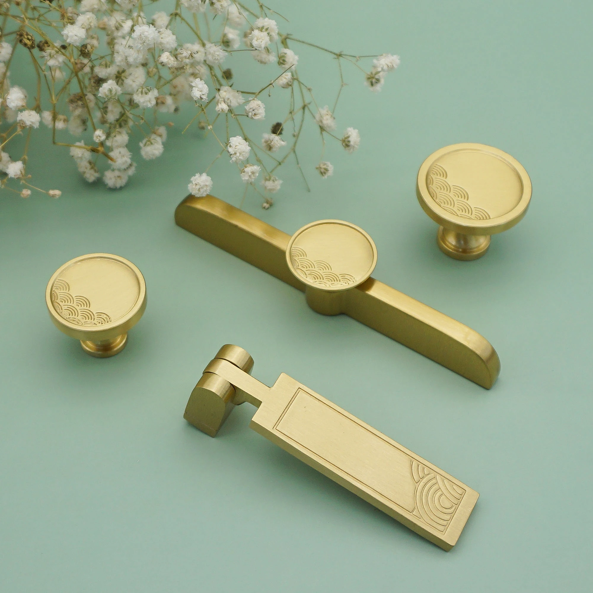 MFYS Classic Furniture Knobs and Handles Solid Brass Bedroom
