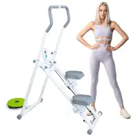 Folding Stair Stepper Machine w/ Extended Step & Adjustable Handlebars – Vertical Climber for Full-Body Home Gym Workout