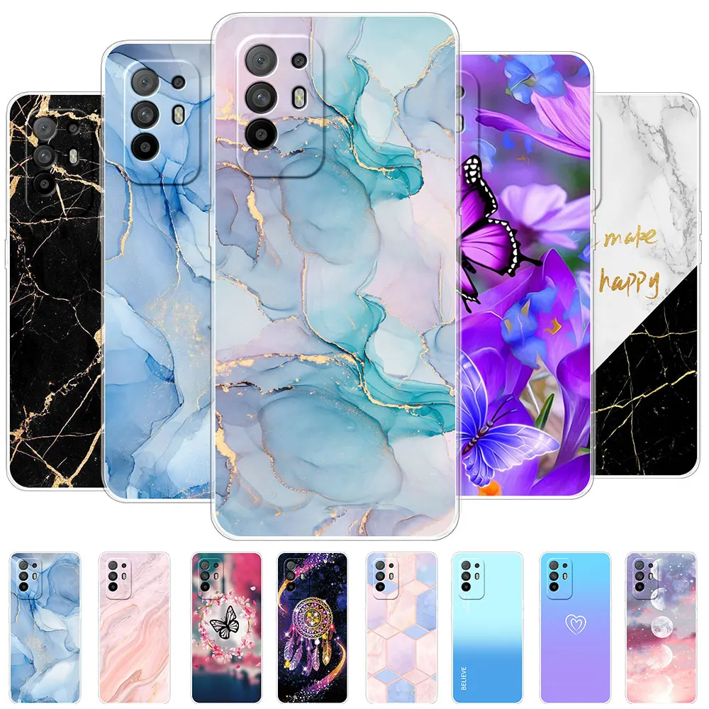 Per Oppo A94 Oppo A95 Custodia Marble Soft Silicon Clear Cover Coque Per Oppo A96 A98 Custodia Trasparente Antiurto Per Oppo A91 Funda