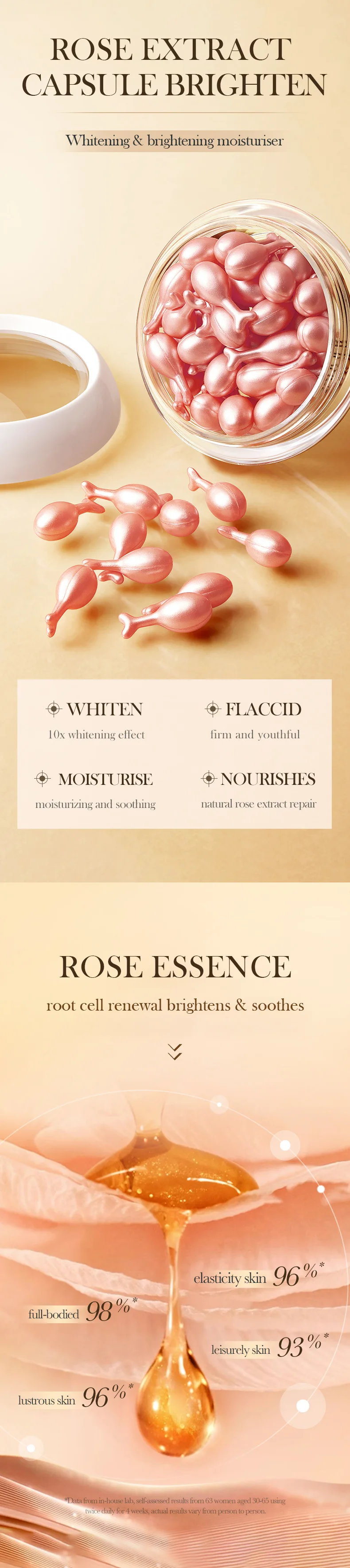 SADOER Snail Rose Essence Milk Moisturizing Capsules Whitening and Nourishing Anti-Wrinkle Skin Care Cosmetics