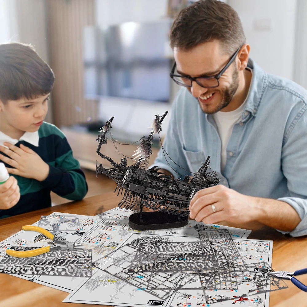 Piececool 3D Metal Puzzles Gifts Abyssal Ghost Pirate Ship Model Building Kits DIY Toys for Birthday and Christmas 4