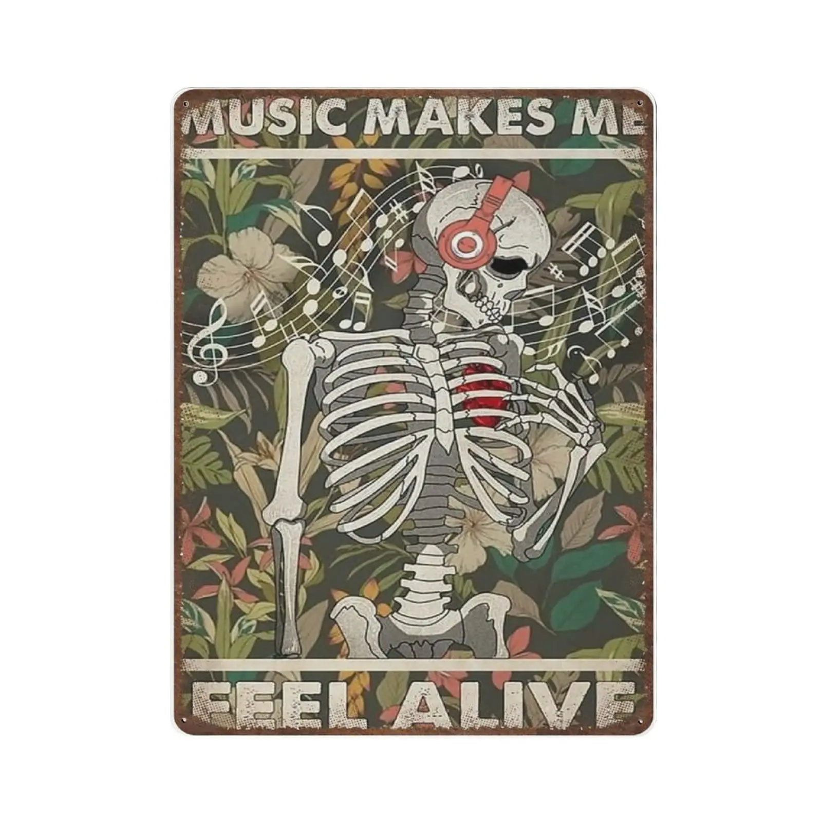 

Music Make Me Feel Alive Vertical Tin Sign -Vintage Tin Sign，Novelty Poster Artwork，Wall Decoration Plaques，Gift for Mother，Gift