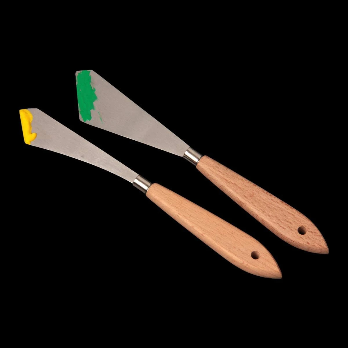 Oil Painting Knife 2 Pcs Wood Handle Metal Blade Painting Accessories