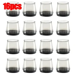 Universal Silicone Non - Slip Furniture Leg Protectors - Floor Protector Pads for Chairs, Stools, and Tables (Set of 4) (16pcs - Black)