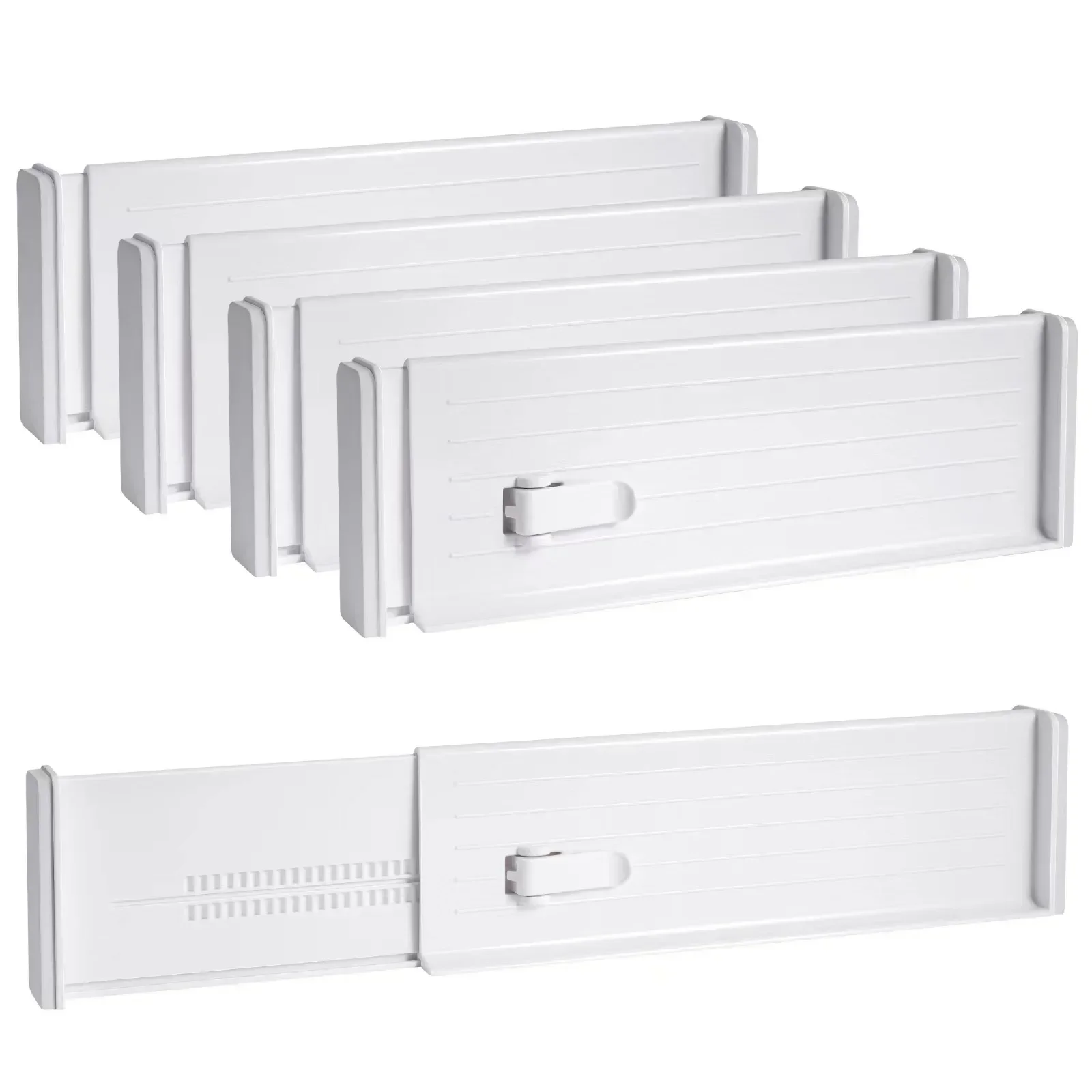 1/4pcs Drawer Dividers Adjustable Kitchen Expansion Contraction Combination Drawer Organizer Plastic Organizer Storage Drawers