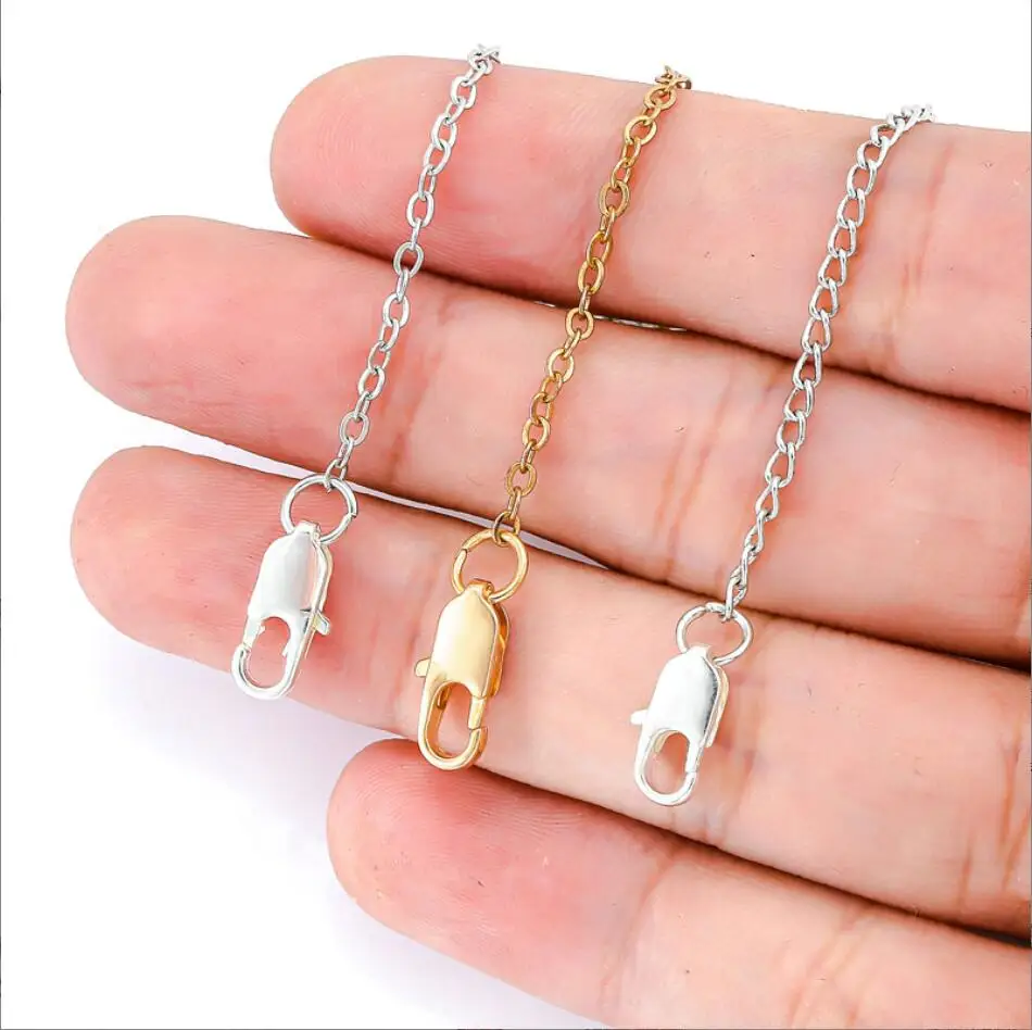 100pcs  Lobster Clasp Jump Rings Connector For Jewelry Making Findings For Bracelet Necklace 12mm*6mm F0295