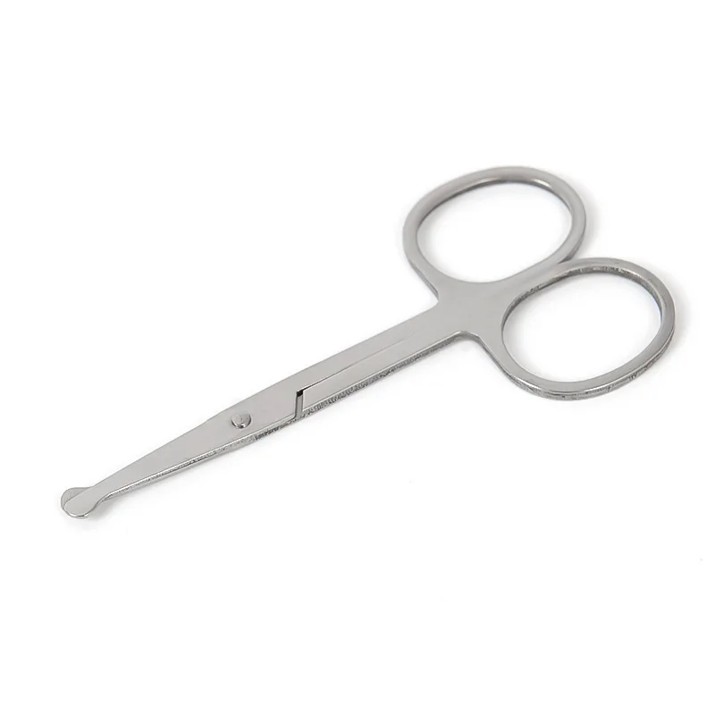 Stainless steel eyebrow scissors, tweezers with rounded tips to prevent pricking, nose hair trimmer