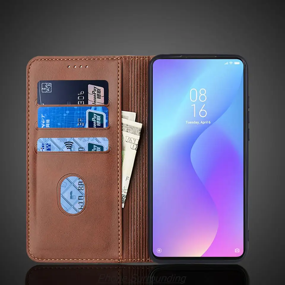 Custodia per Samsung Galaxy M52 5G, custodia retro in Finto cuoio con supporto e slot per carte di credito Marrone