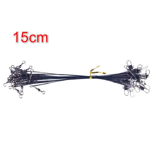 Anti Bite Steel Fishing Line Steel Wire Leader With Swivel Fishing Accessory Lead Core Leash Fishing Wire 15cm 20cm 25cm 30cm - Image 12