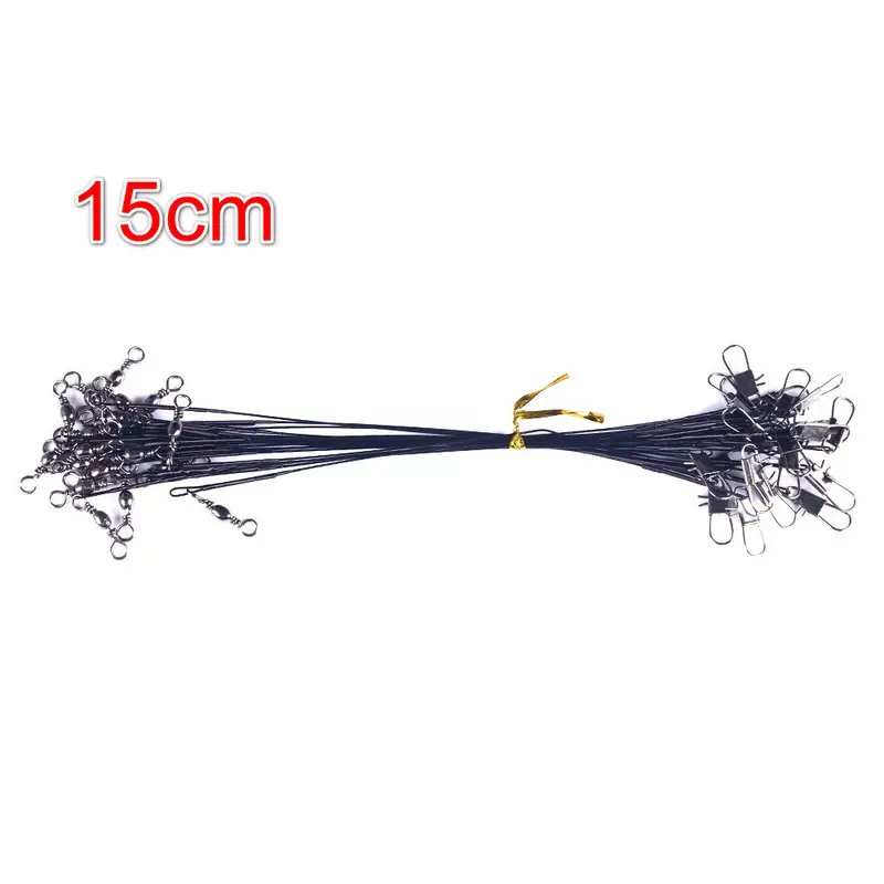 Anti Bite Steel Fishing Line Steel Wire Leader With Swivel Fishing Accessory Lead Core Leash Fishing Wire 15cm 20cm 25cm 30cm - Image 12