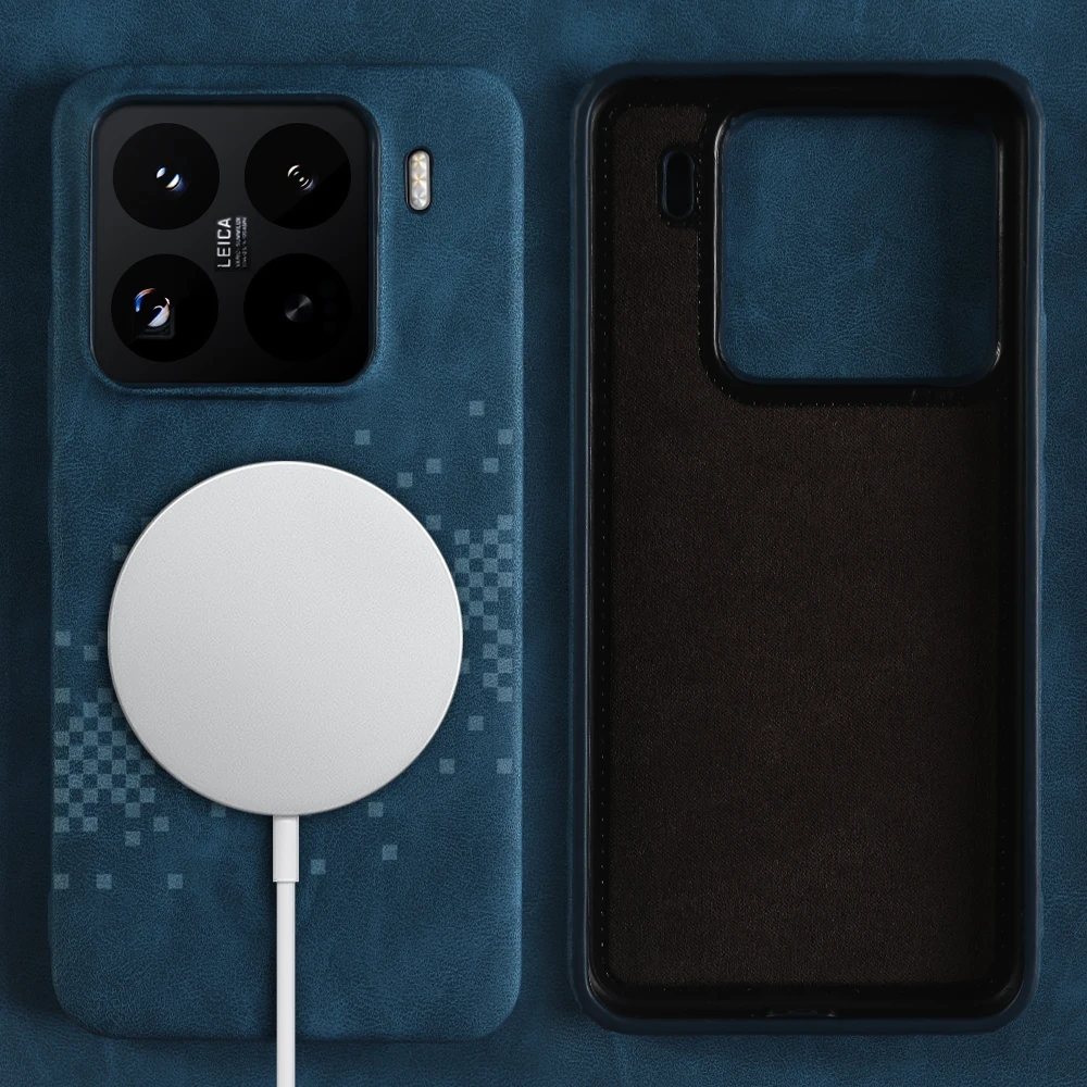 Luxury PU Leather Magnetic Wireless Charging Case Cover