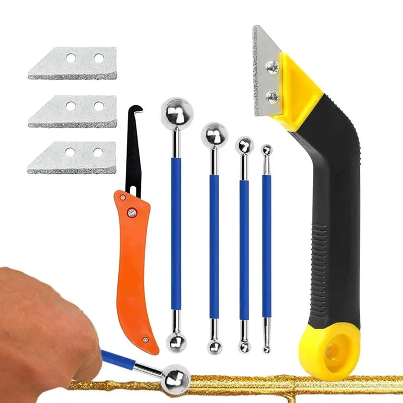 

Инструмент для удаления герметика, средство для удаления герметика и Германии, 10 шт., скребок для разглаживания и профилирования, скребок для удаления герметика