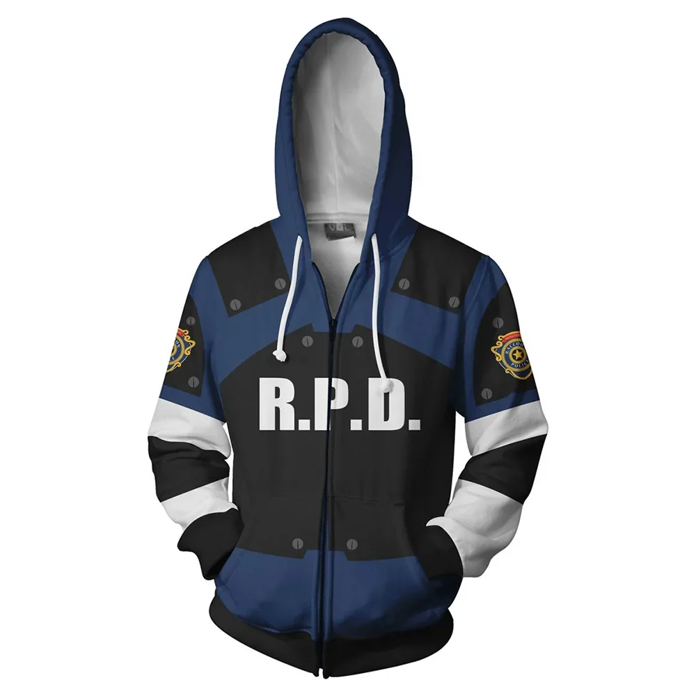 thumbnail image 1 of Sudadera con capucha Evils 4, disfraz de Halloween, chaqueta de Leon Scott Kennedy, suéter, cremallera, ropa, 1 of 5