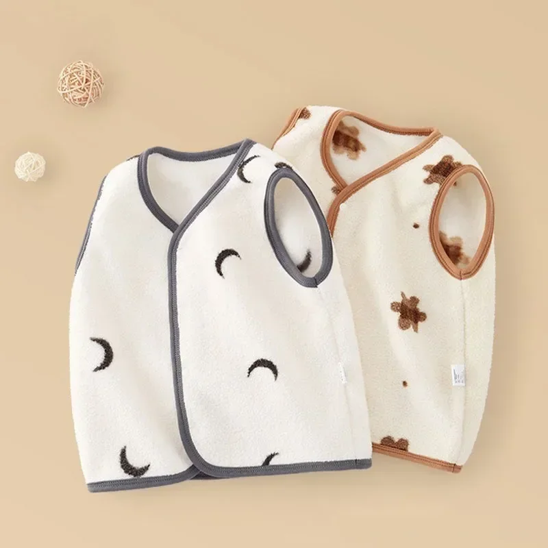 Children Vest Cartoon Baby Plush Vests Cute Spring Autumn Kids Boys Girls Outdoor Vest Coats Fashion Winter Warm Waistcoats