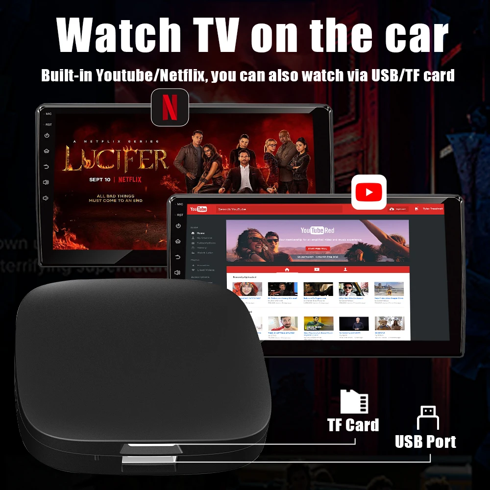 CarPlay Ai Box 13 Wireless Android Auto For Youtube Netflix