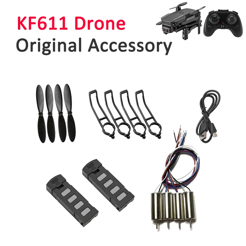 

KF611 Mini Drone Quadcopter Original Spare Part Propeller Protective Ring CW CCW Motor Engine USB Charger Battery Accessory