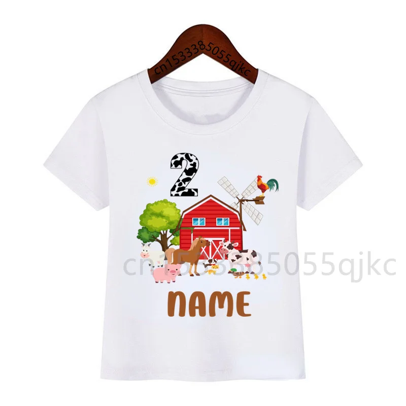 Family Matching Animals Name and Number Tshirt Clothes Kids Boy Shirt Party Girl TShirt Clothing Children Outfit 4