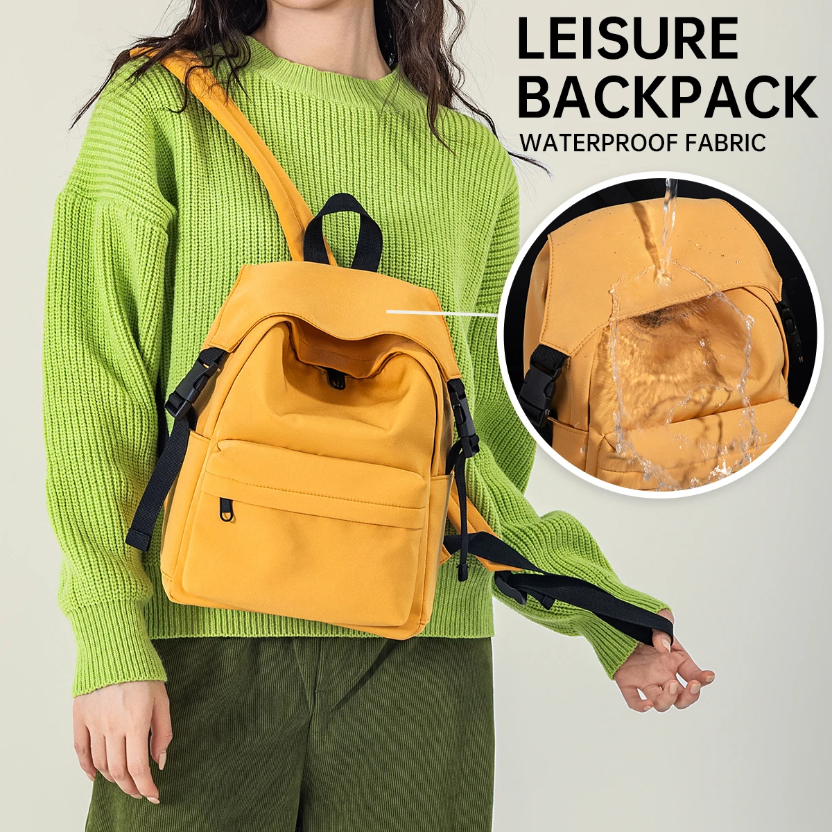 Backpack for Women, Commuter Computer Bag, Lightweight Large-Capacity Nylon Suede Backpack for Work, Travel, College Students, School Bag for Female High School Students