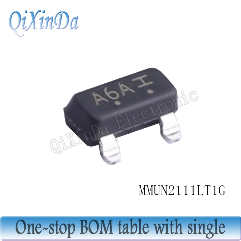 100PCS MMUN2111LT1G A6A MMUN2112LT1G A6B MMNU2113LT1G A6C MMUN2114LT1G A6D MMUN2115LT1G A6E MMUN2116LT1G A6F SOT-23 transistor