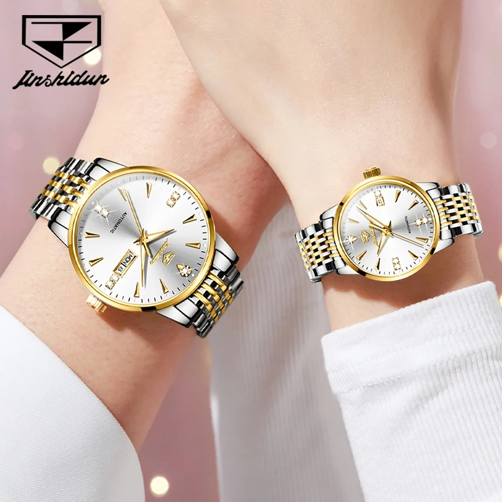 JSDUN 8943 Automatic Watches Simple Business Mechanical Couple Watch Fashion Original Calendar Deep Waterproof Dress Wristwatch