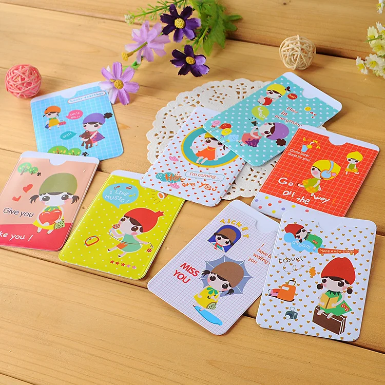 

100 шт./лот, двусторонняя карточка с изображением мультяшных фруктов для девушек, для автобусных шлюз, держатель для банковских карт, маленький подарок