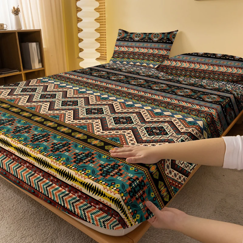 Bohemian patterned frosted bedsheet bedroom printed bedspread bedding (excluding pillowcases)