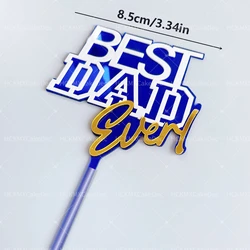 Acrylic Super Dad Father's Day Cake Toppers - Set of 3 - 3pcs (Fluorescence Yellow)